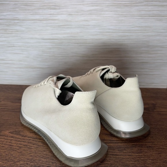 𝅺RICK Owens New Minimal Runner Sneaker In 110 Milk/Clear Size 7 EU37 - Picture 10 of 14